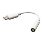 Akasa USB Type C Male to 3.5mm Jack Female Adapter, 10cm, White