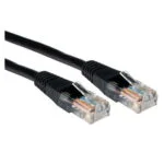Black CAT5e UTP Patch Cable Moulded, 1 Metre, Full Copper URT-601K
