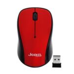 Jedel Wireless Optical Mouse W920, 1000 DPI, Nano USB, 3 Buttons, Deep Red & Black