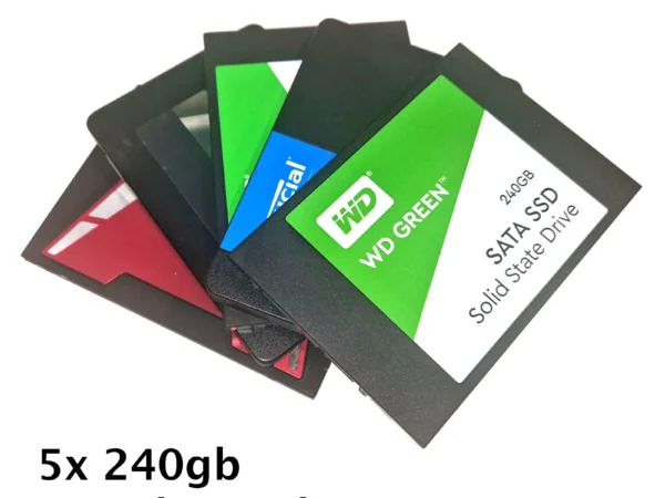 5 x Various Brands Joblot SSD 240GB / 256GB SATA III 2.5 Laptop Desktop Pc